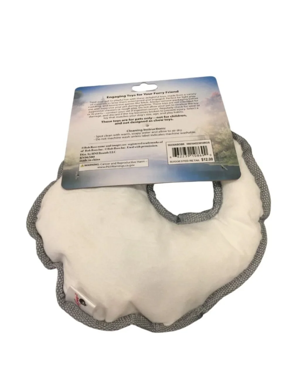 Bob Ross Plush Paint Pallet Fleece Dog Toy Squeak Crinkle Squeak